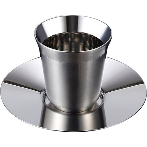 Tasse En Acier Inoxydable - Double Paroi - 175 Ml - Pour Café Thé Bière - Idéal Voyage Camping Extérieur - Lot De 4 (1/5)