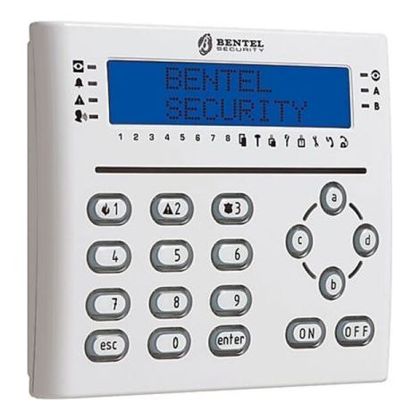 Bentel tastiera LCD filare bianca compatibile Absoluta Plus - T-WHITE