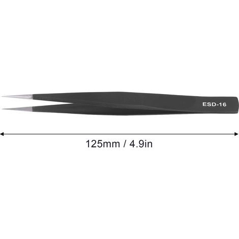 Pincettes antistatiques pointues multifonctionnelles, en acier inoxydable, réparation recouverte de plastique (1/5)