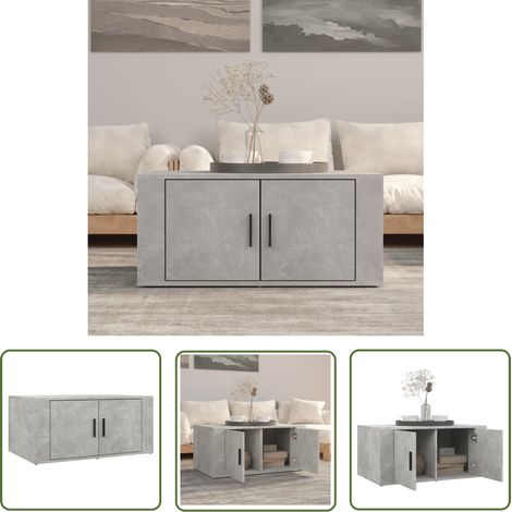 Table basse de salon, Table Café, Gris béton 80x50x36 cm Bois d'ingénierie OIB6963E (1/5)