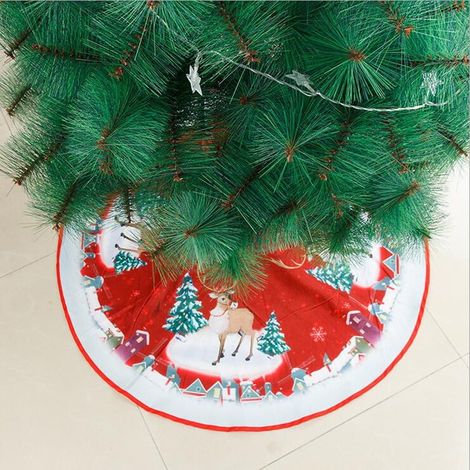 Jupe Pour Arbre De Noël - 81 cm De Diamètre - Tissu Flanelle - Cachette Pour Pied D'Arbre - Idéal Pour Arbres De 1,5 À 2,1 M - 1 Pièce (1/2)