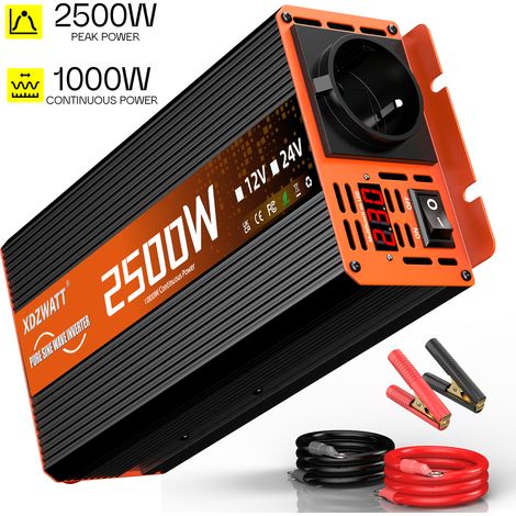 Spannungswandler 12V auf 230V – Reiner Sinus‑Wechselrichter 1200W Dauerleistung 3500W Spitzenleistung – Schutz vor Überhitzung und Kurzschluss (1/5)