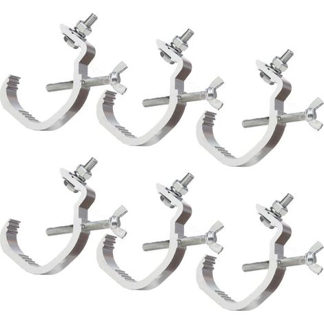 Pince C Pour Éclairage Scène - 6 Pièces - Alliage D'aluminium - Fixation Projecteur DJ - Structure Treillis - Argenté (1/4)