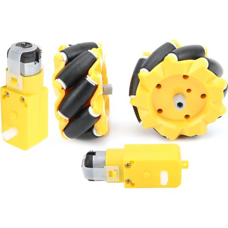 Lot de 4 roues Mecanum 80mm pour moteur TT, pièces robotique intelligente, accessoires DIY voiture (1/5)