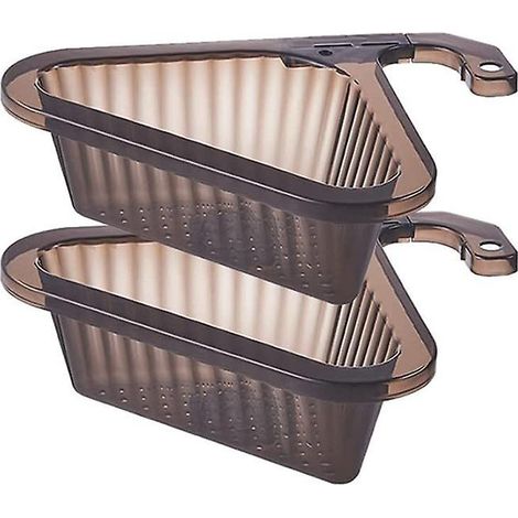 Panier de vidange d'évier 2 pièces, réglable, triangulaire, filtre d'évier transparent, panier de vidange d'évier D [GKS]