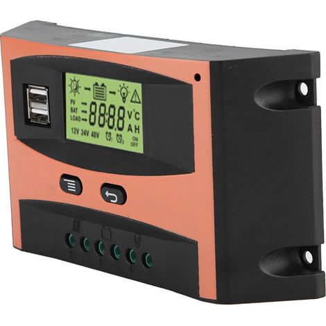 Régulateur de charge solaire MPPT 12V/24V 50A avec écran LCD, contrôleur automatique de batterie (1/5)