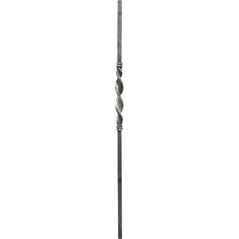 IAM DESIGN Zierstab 1200mm 20x20mm zum Anschweißen, Stahlstange passend zu Handlauf Treppengeländer, SchmiedeStahl mittig gedreht (1/5)