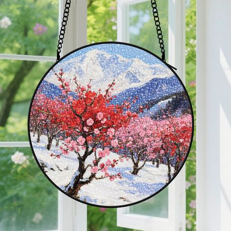 Suspension en vitrail, attrape-soleil élégant unique, décoration intérieure fenêtre, cadeau Anniversaire pour homme, femme, épouse, oncle 30 cm (1/5)