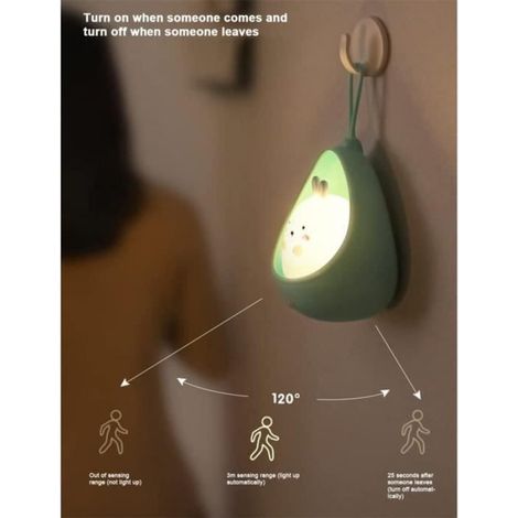 Veilleuse - Mignonne - Rechargeable USB - Induction - Silicone - Chambre - Blanc (1/4)