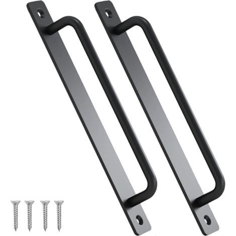 Ensemble de 2 poignées de porte en alliage-Noir 240mm (1/5)