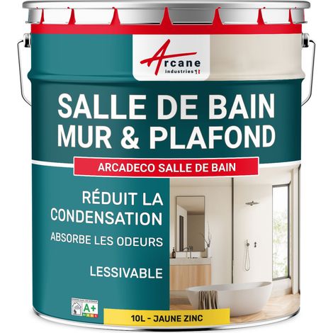 Peinture salle de bain, mur et plafond, condensation - 10 L Jaune Zinc - RAL 1018 - ARCANE INDUSTRIES (1/5)