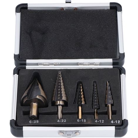 5Pcs Forets Étagés Haute Durabilité Polyvalents Ouvre-Trous Système Métrique (1/5)