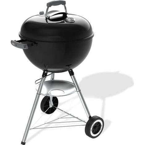 Barbacoa de carbón - Weber - Original Kettle - Ø47 cm - Termómetro integrado - Acero esmaltado - Compensador de aire - 6 cubiertos - Negro