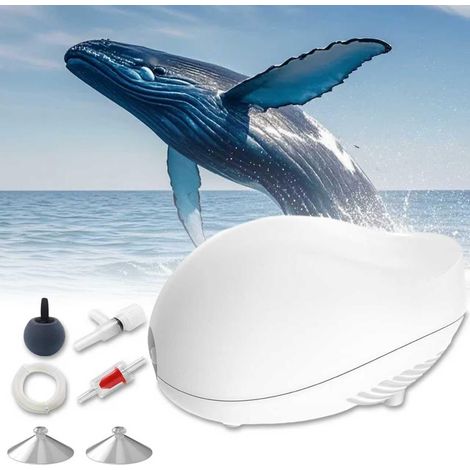 Aquarium Air Pump, Ultra-Quiet Adjustable Bubbler, 1W 120L/H with Bubble Stone, Adjustment Valve and Check Valve (1/5)