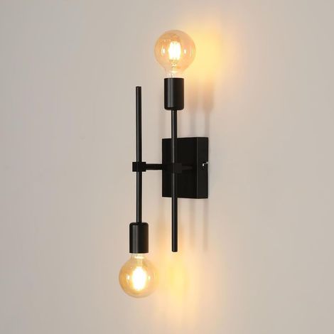 Applique murale industrielle noire orientable 360° E27 atelier garage bureau (1/5)
