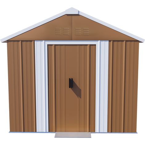 Abri de jardin métallique 184x116 cm avec fenêtres, porte verrouillable et ventilation, sans sol (1/5)