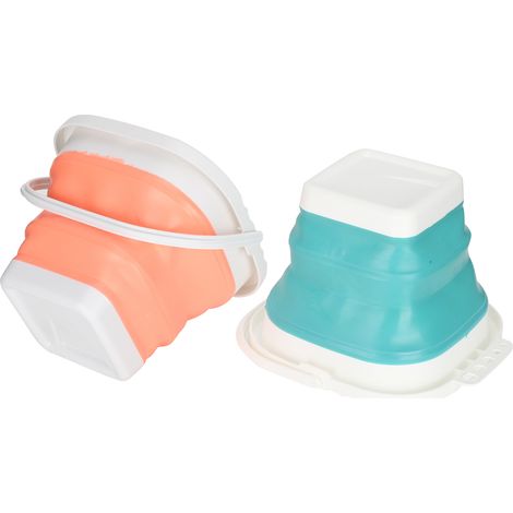 Lot de 2 seaux de lavage de pinceaux pliables et portables, multi-usages. (1/5)