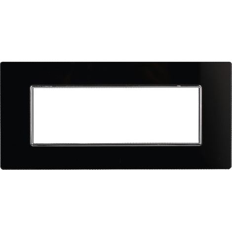 ETTROIT AN84602 Plaque en Verre Série Moon 6P Couleur Noir Compatible avec Bticino Axolute