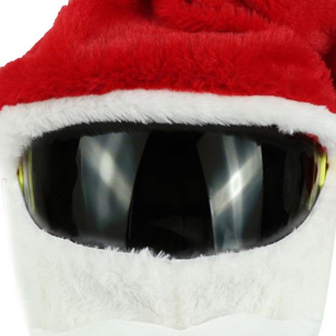 Housse de casque moto style cartoon, anti-vent en coton PP doux et élastique, couvre-casque mignon pour conduite extérieure, Rouge (1/5)
