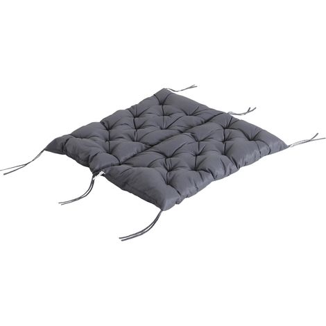 Coussin d'assise pour banc de jardin en coton, 100 x 98 x 8 cm, gris foncé (1/5)