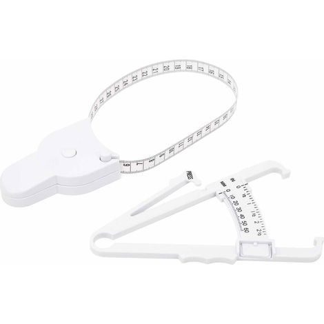 Pince adipeuse professionnelle avec échelle en mm/pouce, ruban de mesure blanc pour évaluation corporelle (1/5)