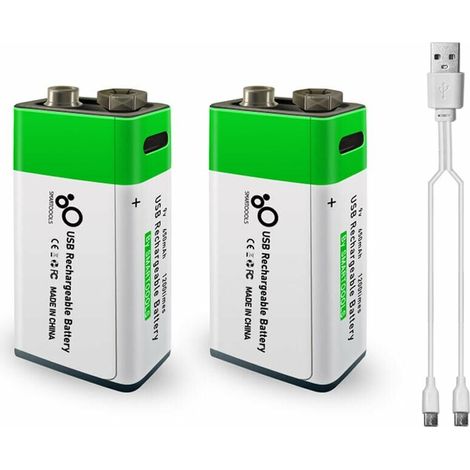 Port De Type C Rechargeable 9V Lithium Battery 650Mah Tension Constante De Haute Capacite Recharge Rapide Utilite Respectueuse De L'Environnement Batterie Reutilisable Pour La Guitare De Micro (1/5)