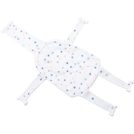 Support de siège de bain pour bébé antidérapant, universel et détachable, filet de baignoire et de douche en maille blanche (1/5)