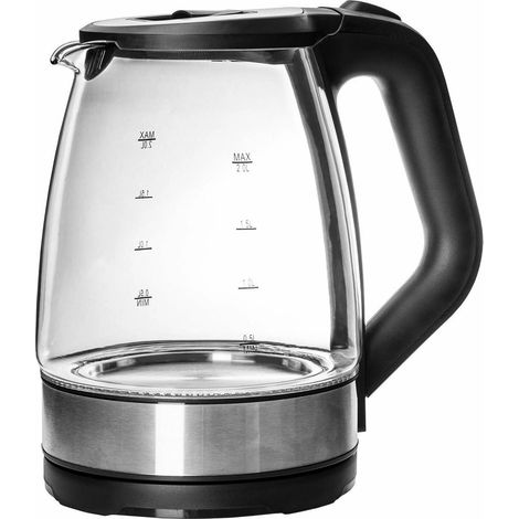 TrAdE Shop Traesio - Bollitore Elettrico In Vetro 2 Lt 2200w Spegnimento Automatico Per Caffè Solubile Tisane - (1/5)