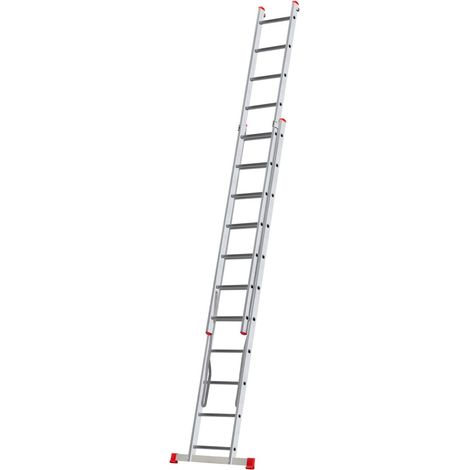 Monmobilierdesign – Échelle transformable en aluminium 2 plans 11 marches – Antidérapante – Charge maximale 150 kg – Conforme aux normes EN-131
