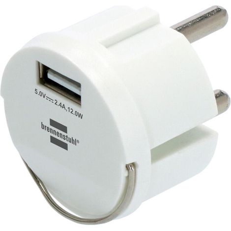 Brennenstuhl  Adaptador  USB  2,4A  blanco  -  1508110 (1/4)