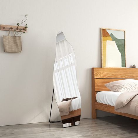 EMKE Full Length Mirror, Irregular Free Standing Mirror Full Length, Ultra-thin Explosion-Proof Full Body Mirror, Frameless Large Mirror for Bathroom/Bedroom/Wardrobe, Stand Use, 145x50cm (1/5)