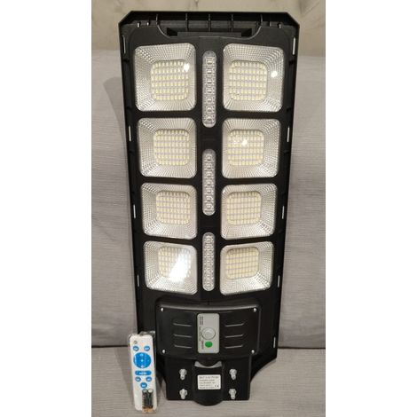 LAMPIONE LED 200W con PANNELLO SOLARE SENSORE CREPUSCOLARE PIR ip66 (1/5)