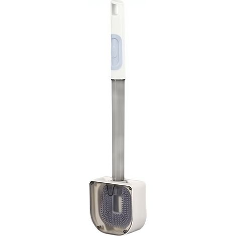 Brosse Toilette Murale Silicone Blanche Hydraulique (1/4)
