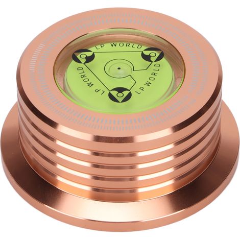 Disque de stabilisation pour tourne-disques en aluminium avec niveau à bulle, compatible 50Hz - Finition or rose (1/5)