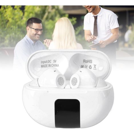 Ecouteurs Bluetooth de Traduction Multilingue avec App - Support 144 Langues, Traduction Instantanée, Réduction du Bruit, pour Voyage et Affaires - Blanc (1/5)