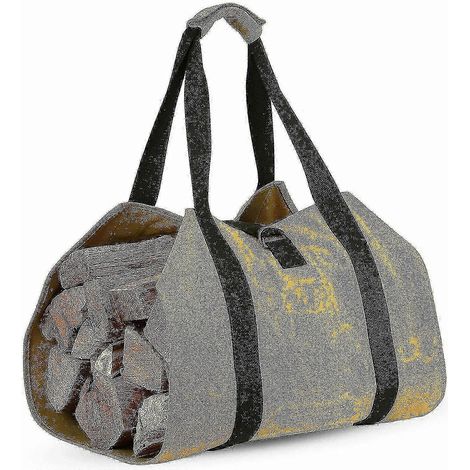 Sac à bûches en toile pour cheminée, grande capacité, résistant à l'eau, pour le transport des bûches (2025) (1/5)