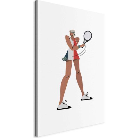 Imagen - Jugador de tenis con raqueta sobre fondo claro - ilustración (1/3)