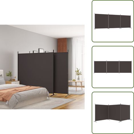 Divisore per camera da letto - vidaXL Divisorio a 3 Pannelli Marrone 525x180 cm in Tessuto - Divisore per privacy
