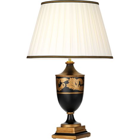 Lampada Da Scrivania Contemporanea Narbonne Legno Oro E Nero 1 Luce E27 (1/2)