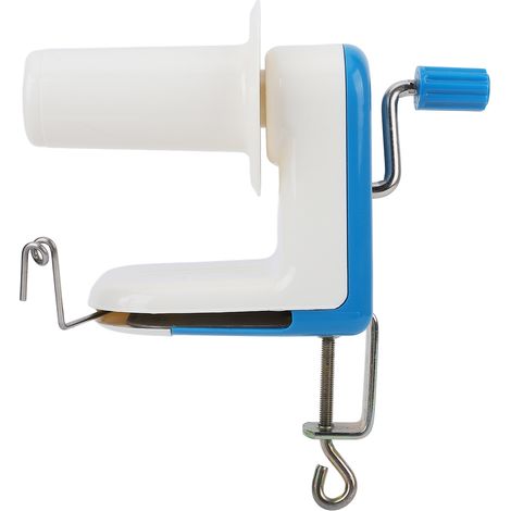 Enrouleur de fil manuel bleu, léger, compact et détachable en plastique, adapté à un usage domestique. (1/5)