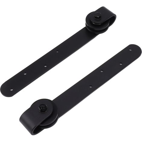 Poignée de porte coulissante en métal électroplaqué, style porte de grange, avec vis de fixation, blanche (1/5)