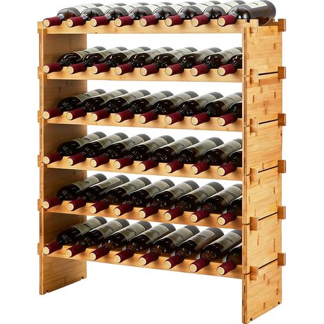 Bodega para vinos, con capacidad para hasta 72 botellas, diseño de varios niveles, 76x26x76 cm. (1/2)