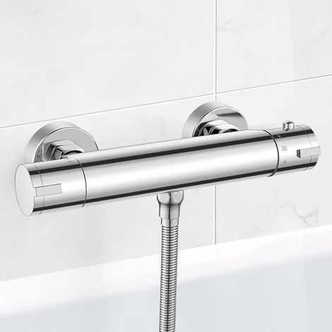 NOLUXA Murale Robinet Thermostatique de Douche avec Bouton Sécurisé à 38°C Anti-brûlure Mitigeur de Douche Thermostatique Entraxe 150mm (1/5)