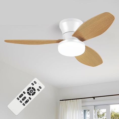Ventilateur de plafond avec éclairage Ventilateur de plafond encastré de 89 cm avec éclairage et télécommande, 6 vitesses, idéal pour cuisine. (1/5)