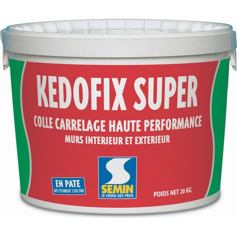 Semin – Colle pour carrelage haute performance prête à l'emploi – Classe D2 – Intérieur/extérieur – Seau 20 kg – Résistante à l'eau et aux locaux humides