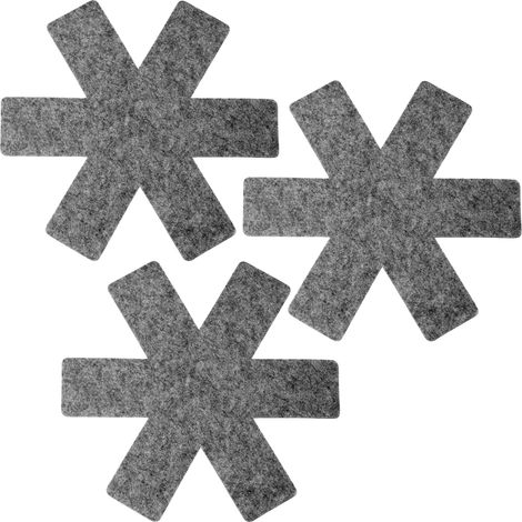 Magefesa 1909001 Set 3 Protector Textil de Sartenes y Ollas, Tela Gris, Evita Rayaduras en Sartenes y Ollas Antiadherentes  Gris (1/5)
