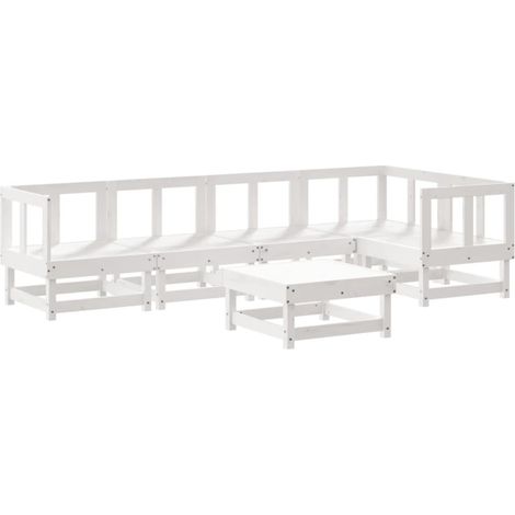 Maison Exclusive - Set Salotto da Giardino 6 pz Bianco in Legno Massello di Pino