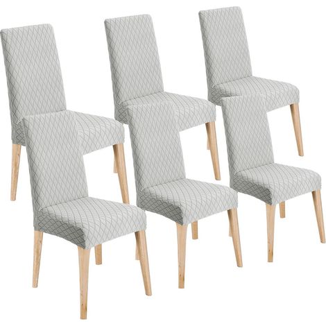 Stuhlhussen 6er Set, Universal Esszimmerstuhlbezug, abnehmbar, waschbar, hellgrau (1/5)