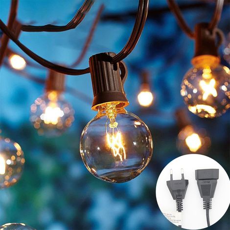 Guirlande lumineuse solaire, fil de tungstène Eurometer 7,65 mètres, 25 ampoules-AquaForge (1/5)