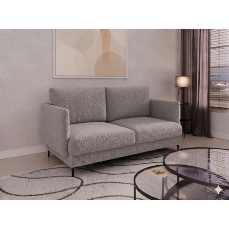 Sofa Designersofa HELMER 2-Sitzer Stoff Baloo Grau